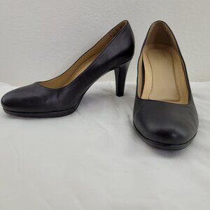 Naturalizer Michelle Pump Shoes Womens Size 10W Black Comfort Heel Leather
